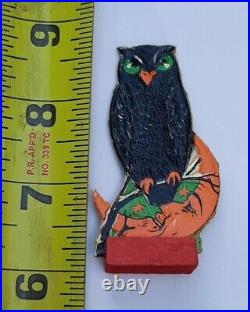 Vintage Antique Halloween German Skittle Game Owl Branch Moon Germany 1920s