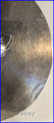 Vintage Antique Hammered Wood Nut Bowl withSterling Silver Lid Possibly German