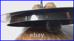 Vintage Antique Hammered Wood Nut Bowl withSterling Silver Lid Possibly German