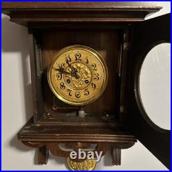 Vintage Antique Junghans German Wind Up Butterfly Dial Wall Clock