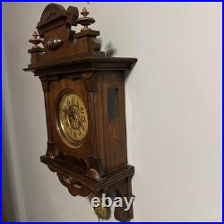 Vintage Antique Junghans German Wind Up Butterfly Dial Wall Clock