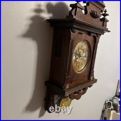 Vintage Antique Junghans German Wind Up Butterfly Dial Wall Clock