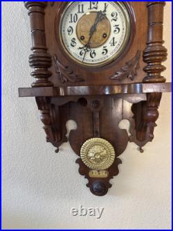 Vintage Antique Junghans German Wind Up Butterfly Dial Wall Clock Vintage Antique Junghans German Wind Up Butterfly Dial Wall Clock
