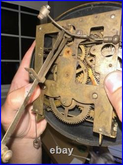 Vintage Antique Junghans German Wind Up Butterfly Dial Wall Clock