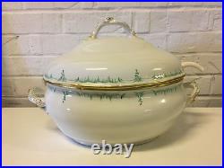 Vintage Antique KPM German Porcelain Tureen with Branch Style Handles