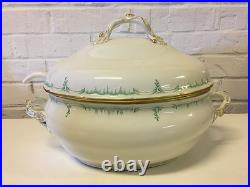 Vintage Antique KPM German Porcelain Tureen with Branch Style Handles