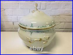 Vintage Antique KPM German Porcelain Tureen with Branch Style Handles