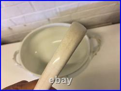 Vintage Antique KPM German Porcelain Tureen with Branch Style Handles