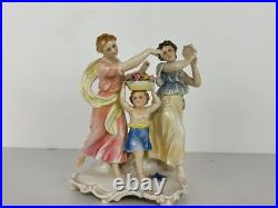 Vintage Antique Karl ENS German Porcelain Women & Child Celebrating Figurine