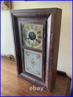 Vintage Antique Large German Wood Og Ogee Wind Up Clock