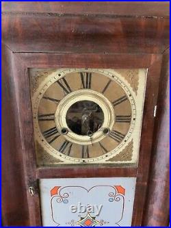 Vintage Antique Large German Wood Og Ogee Wind Up Clock