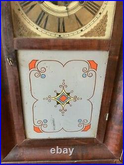 Vintage Antique Large German Wood Og Ogee Wind Up Clock