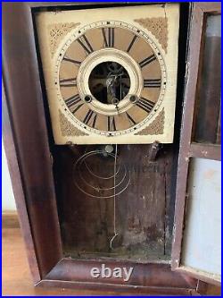 Vintage Antique Large German Wood Og Ogee Wind Up Clock