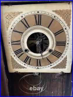 Vintage Antique Large German Wood Og Ogee Wind Up Clock