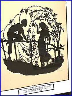 Vintage Antique Lotte Gutzlaff Love Birds German Image Paper Cut Silloette Old