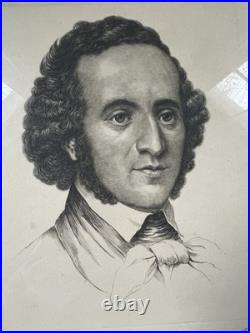 Vintage/Antique Print of German Composer Felix Mendelssohn Vintage/Antique Print of German Composer Felix Mendelssohn