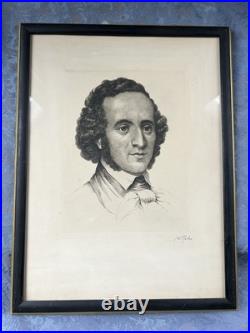 Vintage/Antique Print of German Composer Felix Mendelssohn Vintage/Antique Print of German Composer Felix Mendelssohn