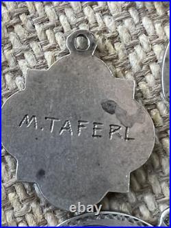 Vintage Antique Rare 800 Silver Charms German Enameled + Necklace exquisite