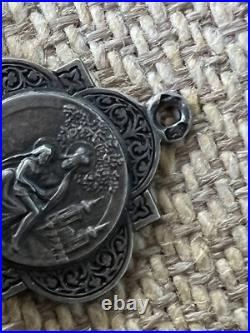 Vintage Antique Rare 800 Silver Charms German Enameled + Necklace exquisite