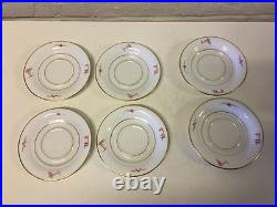 Vintage Antique Rosenthal German Porcelain Set 6 Tirana Pattern Cups & Saucers