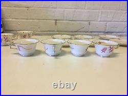 Vintage Antique Rosenthal German Porcelain Set 6 Tirana Pattern Cups & Saucers
