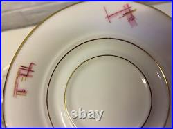 Vintage Antique Rosenthal German Porcelain Set 6 Tirana Pattern Cups & Saucers