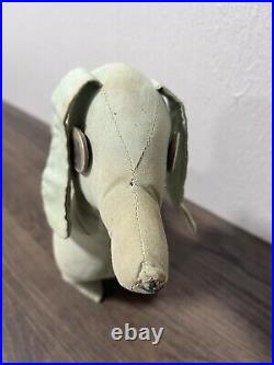 Vintage Antique Stuffed Plush German Dachshund Weiner Dog Googly Eyes Primitive