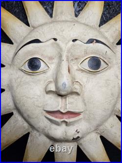 Vintage/Antique Tin Double Sided Sun With Face Sign Psychic Occult German Vintage/Antique Tin Double Sided Sun With Face Sign Psychic Occult German