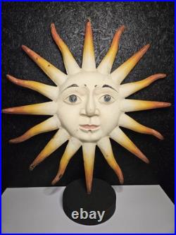 Vintage/Antique Tin Double Sided Sun With Face Sign Psychic Occult German Vintage/Antique Tin Double Sided Sun With Face Sign Psychic Occult German