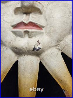 Vintage/Antique Tin Double Sided Sun With Face Sign Psychic Occult German Vintage/Antique Tin Double Sided Sun With Face Sign Psychic Occult German
