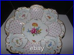 Vintage Antique Von Schierholz German Porcelain 15 Footed Bowl Hand-painted