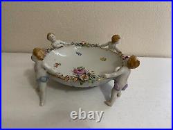 Vintage Antique Von Schierholz German Porcelain Bowl with Children & Floral Dec