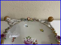 Vintage Antique Von Schierholz German Porcelain Bowl with Children & Floral Dec