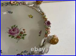 Vintage Antique Von Schierholz German Porcelain Bowl with Children & Floral Dec