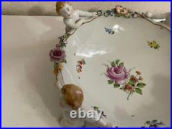 Vintage Antique Von Schierholz German Porcelain Bowl with Children & Floral Dec