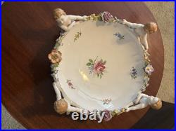 Vintage Antique Von Schierholz German Porcelain Bowl with Floral Decorations
