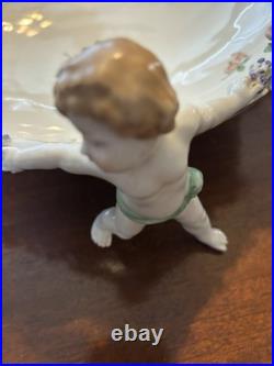 Vintage Antique Von Schierholz German Porcelain Bowl with Floral Decorations