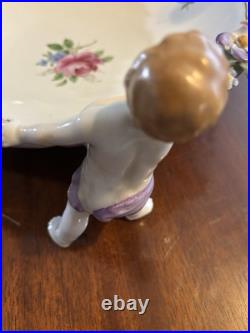 Vintage Antique Von Schierholz German Porcelain Bowl with Floral Decorations