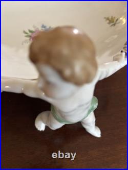 Vintage Antique Von Schierholz German Porcelain Bowl with Floral Decorations