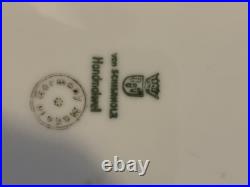 Vintage Antique Von Schierholz German Porcelain Bowl with Floral Decorations