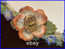 Vintage Antique Von Schierholz German Porcelain Bowl with Floral Decorations