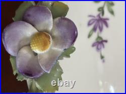 Vintage Antique Von Schierholz German Porcelain Bowl with Floral Decorations