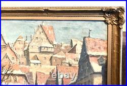 Vintage Antique Willy Schaller (German, b. 1889) Painting Oil/Canvas Framed Old