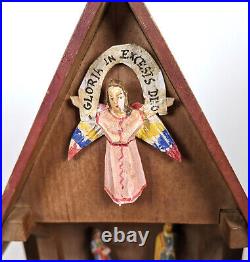 Vintage Antique Wooden German Nativity Mary Joseph Jesus Manger Music Box Vintage Antique Wooden German Nativity Mary Joseph Jesus Manger Music Box