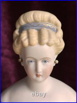 Vintage Artist 16 Reproduction of Antique German Parian Doll Pierced Ears Vintage Artist 16 Reproduction of Antique German Parian Doll Pierced Ears
