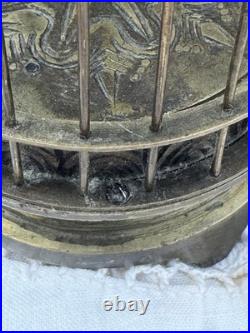 Vintage Automaton Bird in birdcage Clock German Clockwork antique working German