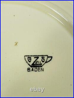 Vintage Baden German Hand Painted Plate GS Zell Signed