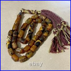 Vintage Baltic amber old German antique rosary 24 G With beautiful engravings