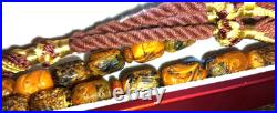 Vintage Baltic amber old German antique rosary 24 G With beautiful engravings