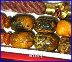 Vintage Baltic amber old German antique rosary 24 G With beautiful engravings